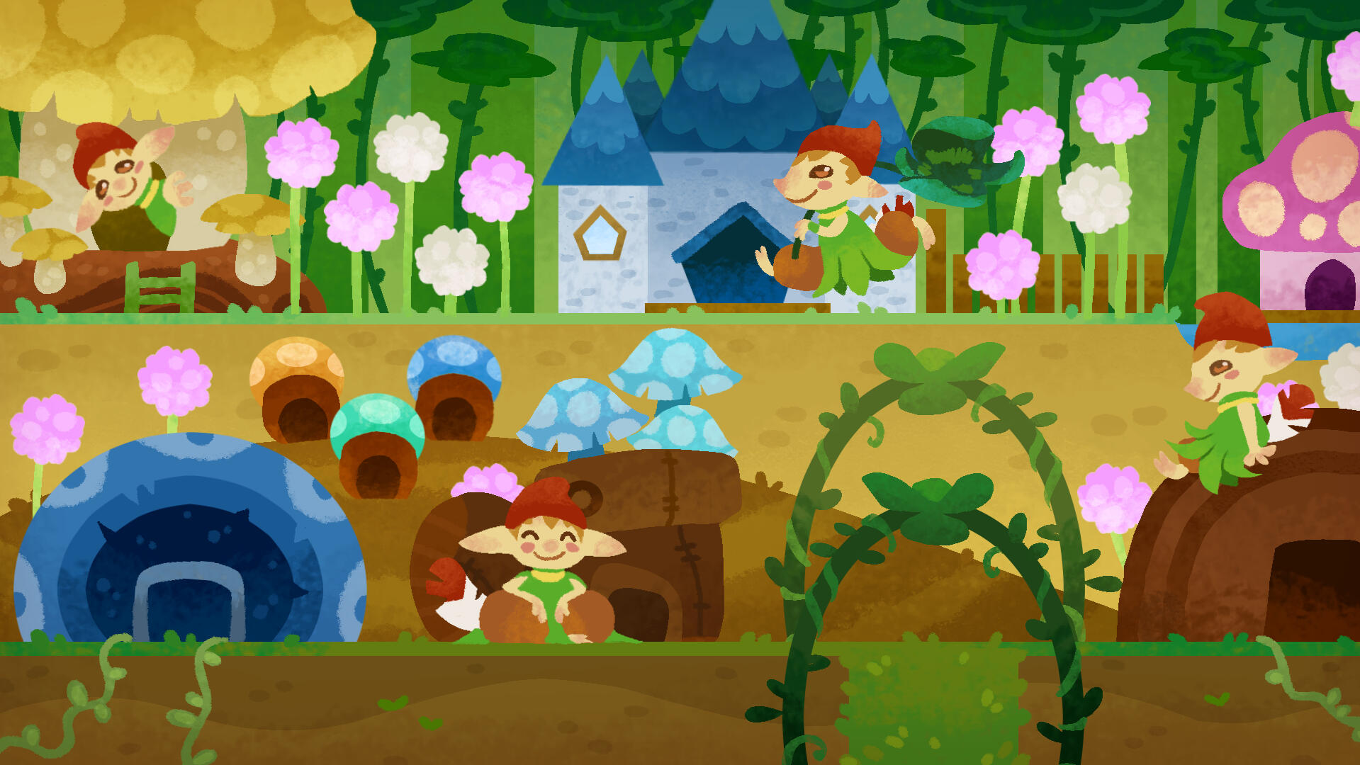 Page art and wallpaper for the ''Whispers of Hyrule'' zine.