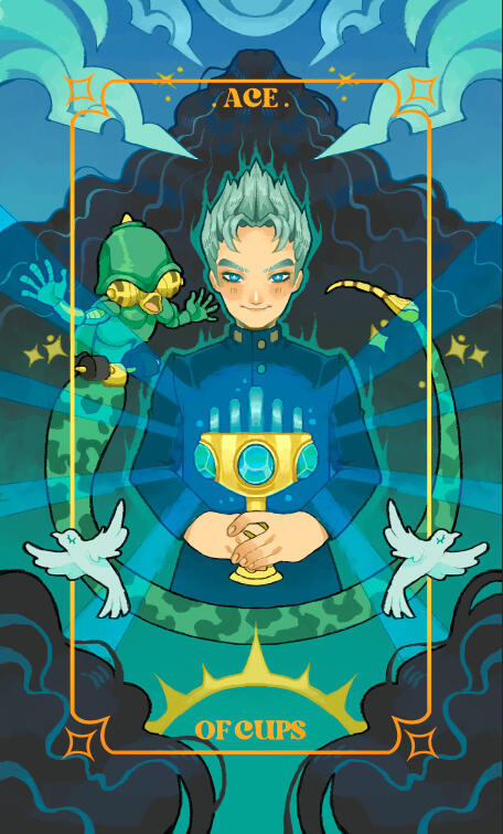Tarot card art for the ''Starlight'' JJBA Tarot Deck.